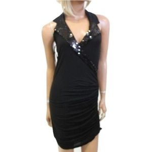 NWT Womens Size Small LF Stores Italian walG Black Sequin Evening Dress NEW